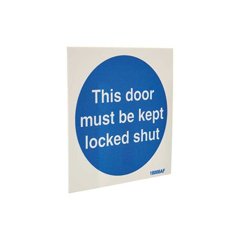 V Safety This Door Must Be Kept Locked Shut Sign