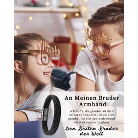 VU100 Ich Liebe Dich Gifts for Men, An Meinen Sohn/Mann/Papa/Bruder Leather Bracelet Men's with Engraving Birthday Christmas Gift for Him Boyfriend Husband Boys Valentine's Day Anniversary Gift, No