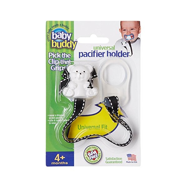 Baby Buddy Universal Pacifier Holder Clip - Snaps to Paci