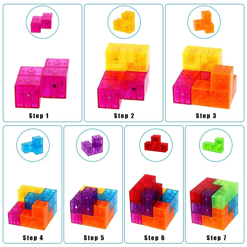 Magnetic Puzzle, Educational Toy, Brain Training Puzzle, Magnetic Blocks, 7