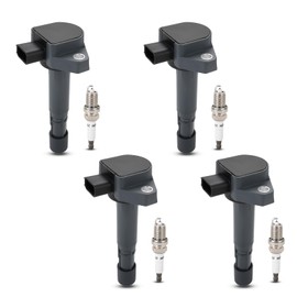 JDMON 4Pcs Ignition Coils Pack and Spark Plug Compatible with Acura EL 2001 2002 2003 2004 2005, Honda Civic 2001 2002 2003 2004 2005 L4 1.7L Replacement for 5C1013 89057973 F561
