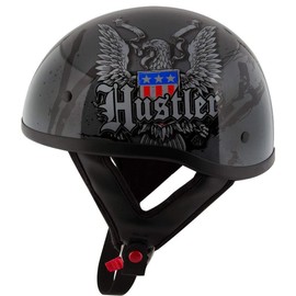 Outlaw Helmets HT1 Hustler Motorcycle Half Helmet for Men & Women DOT Approved - Adult Unisex Skull Cap for Bike Moped (Ride Hard (XX-Large))