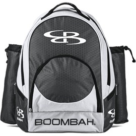 Boombah Tyro Baseball/Softball Bat Backpack - 20" x 15" x 10" - White/Dark Charcoal - Holds 2 Bats up to Barrel Size of 2-5/8"