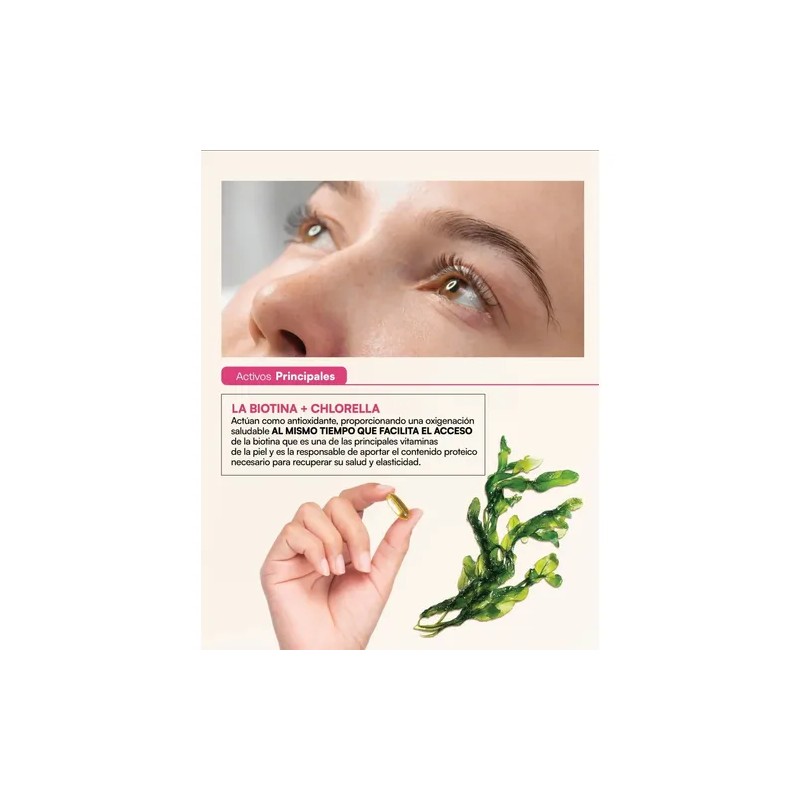 Pack 3 Botes Biotina+chlorella Uñas Cabello Piel Pestañas