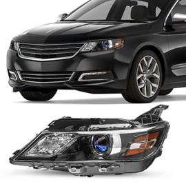 SOCKIR Projector Headlight Assembly Replacement Fit for 2014 to 2020 Chevy Impala Factory Halogen Headlamp Left Driver Side NOT FIT HID MODEL