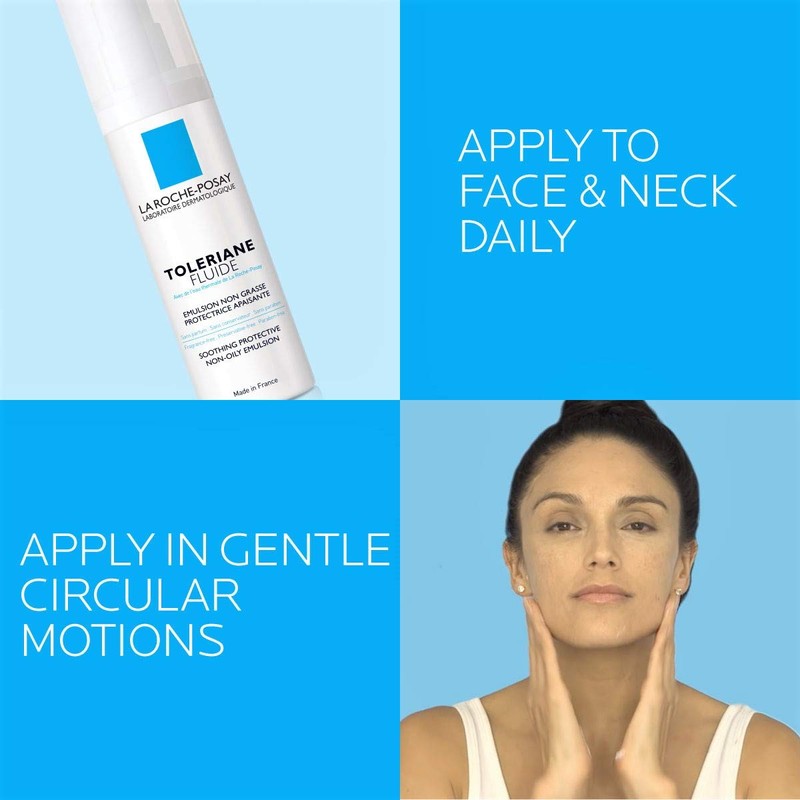La Roche-Posay Toleriane Sensitive Fluide Protective Moisturizer, Lightweight Oil-Free Face