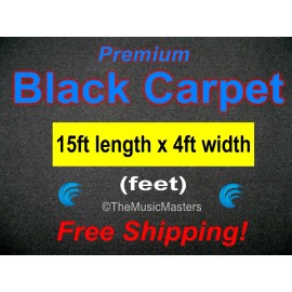 Vital Wave 15' x 4' BLACK CARPET for Car Sub Speaker Box Cabinet Pro Road Case Trunk Liner