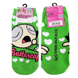 Small Planet Women's Powerpuff Girls Night/Butter Cup Character Socks, 9.1 - 9.8 inches (23 - 25 cm)