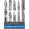 Sworker 20 Pcs Carbide Burr Set 1/8" Shank Compatible with