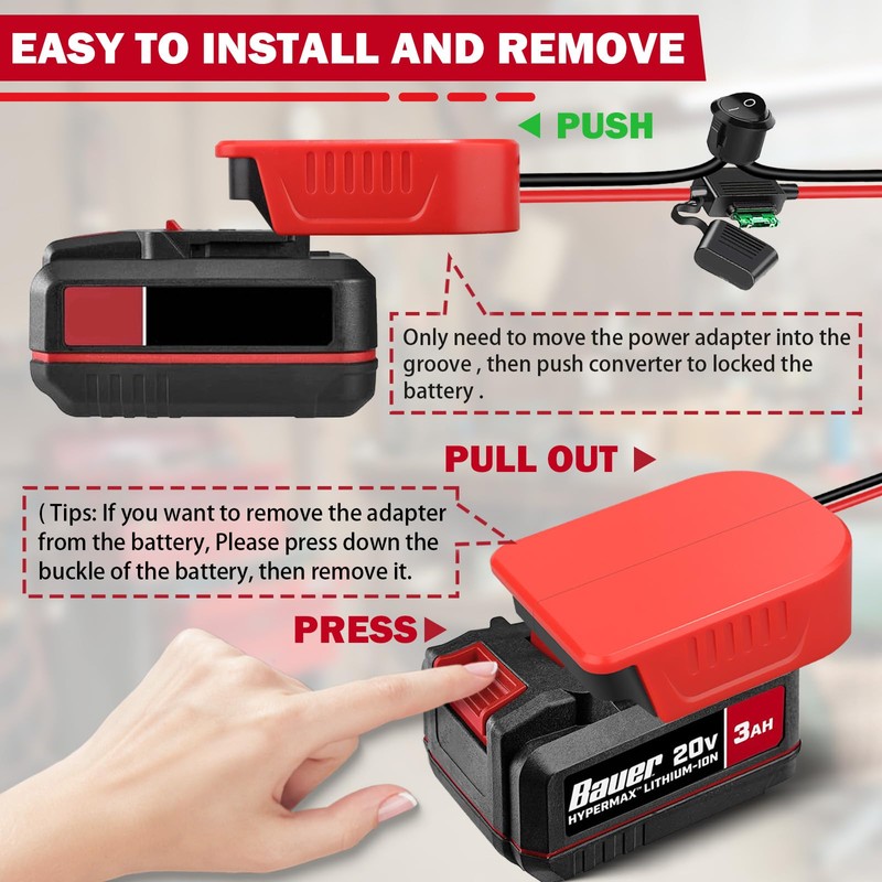 URUN 2 Pack for Bauer 20V Max Battery Power Wheel