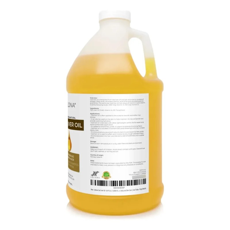 Velona Aceite De Hígado De Bacalao 64 Oz, Omega-3