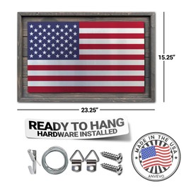 USA Made - Rustic American Flag Made of Wood and Metal - Perfect for Indoors and Outdoors