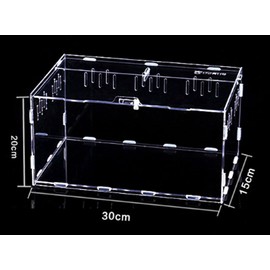 CiCixixi Transparent Acrylic Terrarium, 360° View, for Reptiles and Insects, 30 x 20 x 15 cm