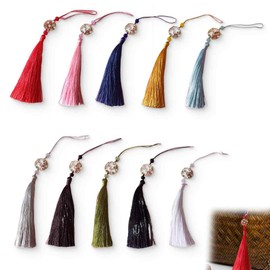 AIYVELU Pack of 10 Tassel Pendants, Silky Soft Colourful Tassels, Handmade Tassels with Beads, for DIY Craft Accessories, Bookmarks, Home Decor, 25 cm