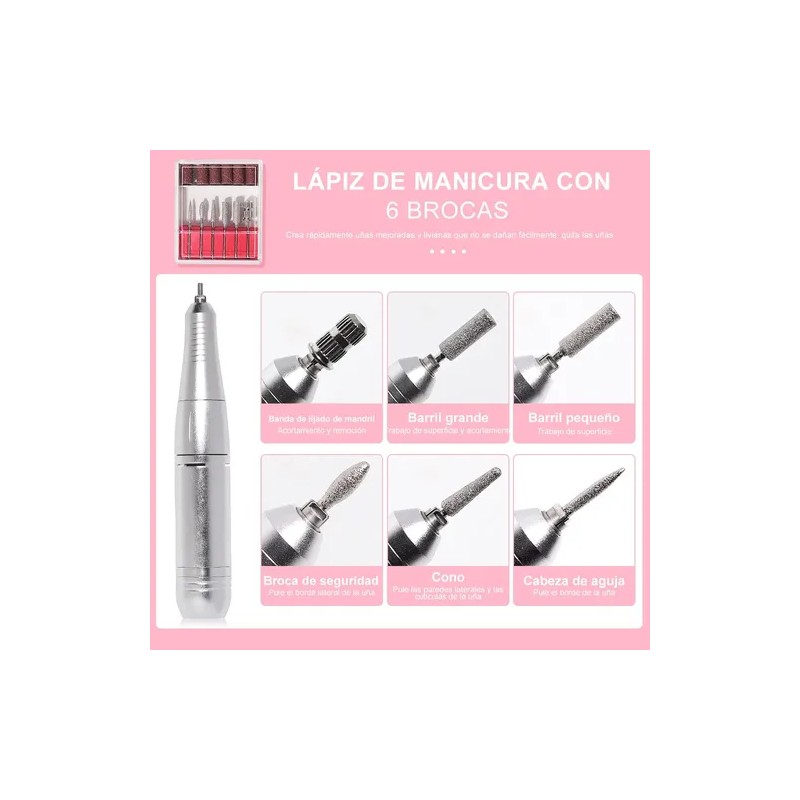 Máquina Perforadora De Uñas Eléctrica Portátil De 45000 Rpm Color