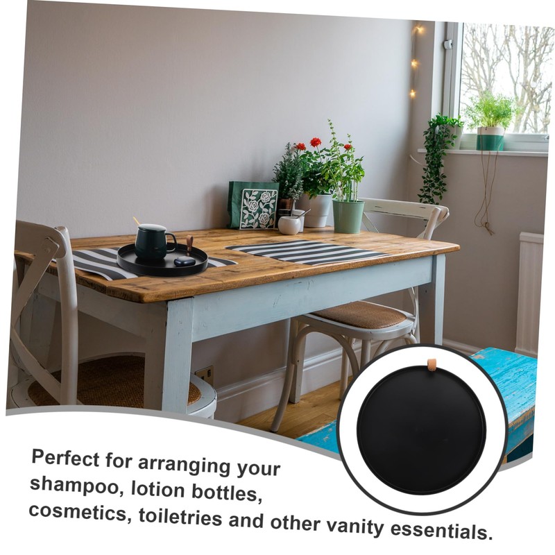 Ciieeo Round Cosmetics Tray Bathroom Countertop Tray Bathroom Vanity Tray
