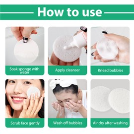 50-Count Compressed Facial Sponges, 100% Natural Cellulose Spa Sponge Perfect for for Daily Cleansing, Exfoliating, Removing Dead Skin and Makeup Removal