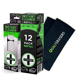 GolfERASERS One (1) 6-Pack with Tether; One (1) 12-Pack Refill; One (1) Premium Embroidered Golf Towel w/Clip