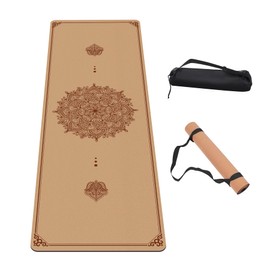 IKULE Non Slip Cork Yoga Mat Premium Thick Cork Exercise & Fitness Mat for Yoga, Pilates, & Home Workouts(72" x 24" x 5mm Thick)