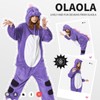 OLAOLA Unisex Animal Onesies, Flannel Purple Dinosaur Adult Onesie, Plush