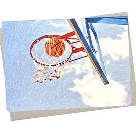 Whitman and Daughter Basketball Trophy Card (1 Premium Card, 5X7 Inches) blank inside for all occasions like birthday, coach thank you, party invitation, graduation or get well - 693