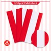 Kesfey 3 Packs Red and White Horizontal Striped Tablecloth 54