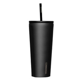 Corkcicle Cold Cup Insulated Tumbler with Straw - Keeps Drinks Cold for 12 Hours - Triple-Insulated Stainless Steel - Leak-Resistant Lid - Summer Drinkware Gift - 24 oz - Ceramic Slate