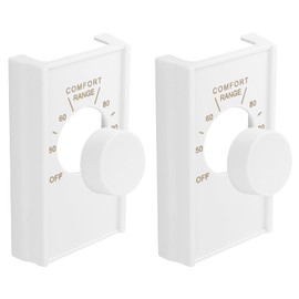 White Double Pole Line Volt Thermostat Cover for Old Style D22 - HVAC,with Line Volt Knob Knob Replacement Set (2)