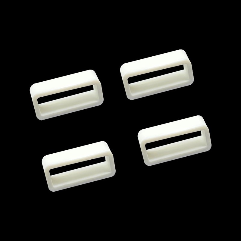Aliotech 4pcs Rubber Leather Watch Band Strap Loops Black Silicone