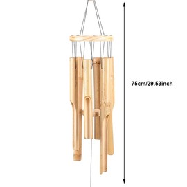 1Pcs Wooden Wind Chimes Outdoor, Bamboo Wind Chimes with Amazing Deep Tone for Patio Garden Home Décor, Natural Beautiful Sound(Primary Color)