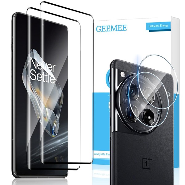 GEEMEE 2 + 2 Pieces for OnePlus 12 Tempered Glass
