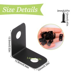 UFURMATE Picture Frame Corner Brackets, Pack of 100 Small L Shaped Brackets, Black Iron Picture Frame, Corner Braces, Multifunctional Right Angle Brackets for Picture Mirrors, Artworks, Frames