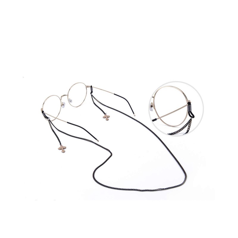 CosTimo Women Glasses Chain Eyeglass Sunglass Mask Chains Cross Black