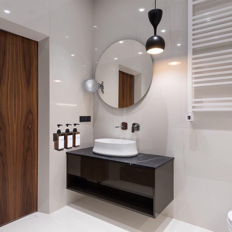 GOYISEE Shampoo and Conditioner Dispenser for Shower Wall 3 Chamber