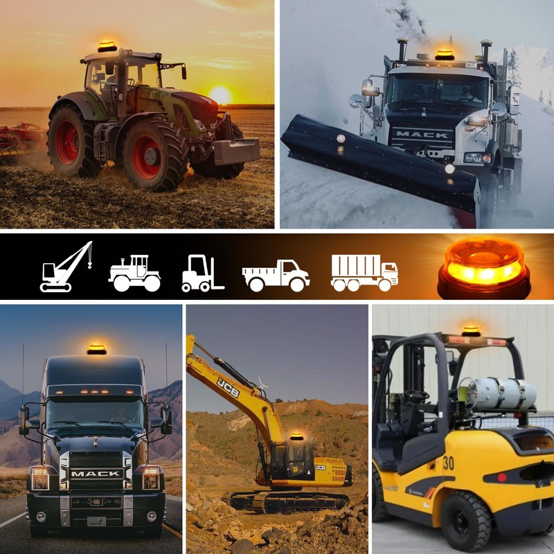 Yuanjoy LED Beacon, IP67 Yellow Warning Light, Flashing Safety Warning