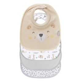 Nuby Snug and Dry Bibs Organic Cotton Machine Washable Padded Neckline (Pack of 4) 048526999460 One Size