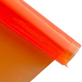 ONEART | 12 Gauge Clear Tinted Plastic Vinyl, 16"x48" See Through Vinyl Fabric-Orange