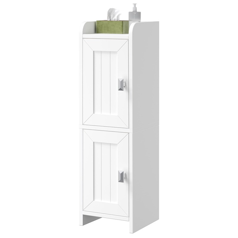 Akxomel Small Bathroom Cabinet with 2 Doors, Narrow Toilet Paper
