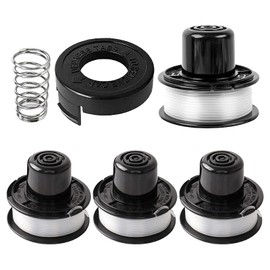 CHIHOLEN Grass Trimmer Line Spool Compatible with A6226-XJ A6226 RS-136-BKP RS-136, for Black+Decker GL250, GL310, GL360, GL360SB, CST500, CST800, Diameter 1.65 mm - 6.1 m Length (4 Spools + 1 cap+1