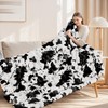 Touchat Cow Print Blanket for Couch, Faux Fur Throw Blanket,