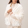 Francfranc Satin Ruffle Throw Throw 150x80cm Ivory