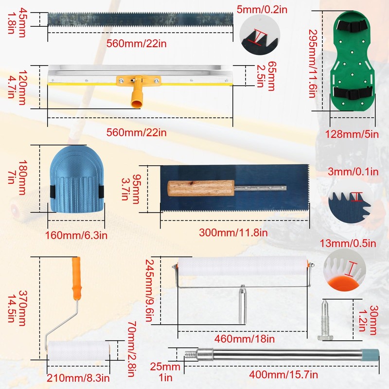 BTYCityMao Upgraded Self-Levelling Cement Tool Kit - Floor Construction Roller