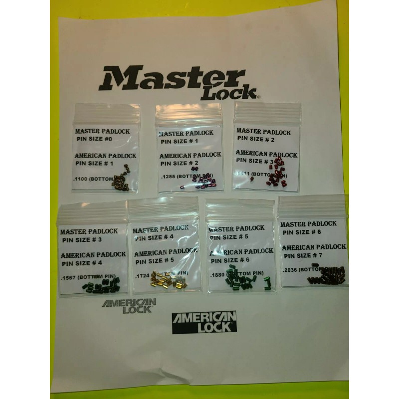 MASTER AMERICAN PADLOCK CYLINER REKEYING PINNING KIT MASTER & STANDARD