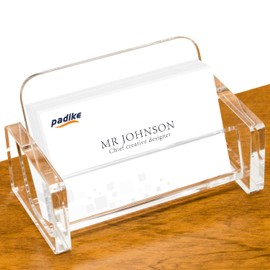 Padike Acrylic Business Card Holder Clear Business Card Stand,Premium Acrylic Clear Business Card Holder Desk Display