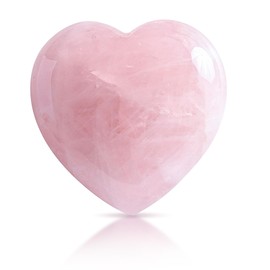Rose Quartz Crystal Heart 45 mm Healing Crystals Heart Love Crystal Stone Heart Thumb Stone Pocket Palm Trees Pocket Stones Worry Stone Massage Stones for Meditation Stress Relief Valentine's Day