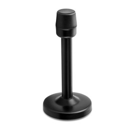 Door Stops, Wall Mounted Door Stop Black Door Stoppers for Skirtings 4 Inch Long Door Stopper with Sound Dampening Rubber Bumper Heavy Duty Stainless Steel Tall Doorstop for Walls, 1Pack