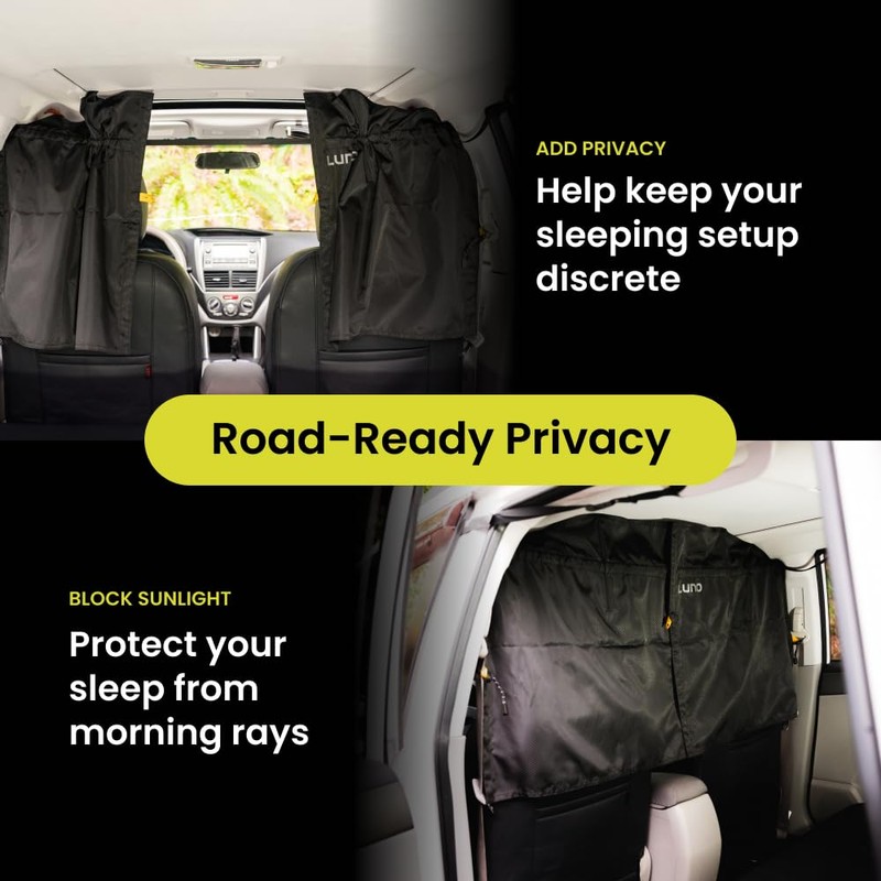 LUNO Car Privacy Curtain Divider - Universal Fit for Most