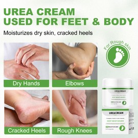 Urea Cream for Feet, Gentle Feet Cream for Dry Cracked Heel Feet Knees Hands Elbows, Deep Moisturizing Foot Cream, Daily Heel Care Cream, 150g