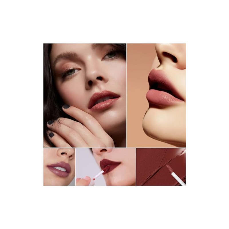 6PCS Lapiz Labial Mate Lapiz Labial Antiadherente,Lápiz labial antiadherente,Lápiz labial