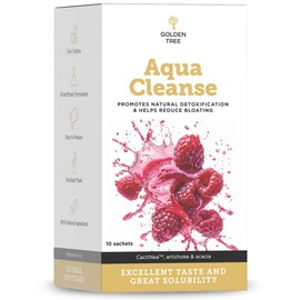 Golden Tree Aqua Cleanse – Detox-Drink mit Artischockenblattextrakt mit 2,5% Cynarin, Schachtelhalm und Löwenzahnwurzelextrakt mit 11% Inulin – Himbeergeschmack – 10 Beutel